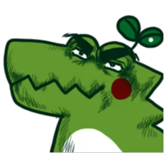 🙂 0acbb90d Мультфильм, Зеленый, Животное, Наклейка, Крокодил, Наглый telegram sticker