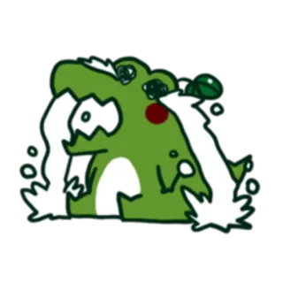 😪 3a96f794 лягушка, мультфильм, зеленый, плачущий, грустный, каваи telegram sticker