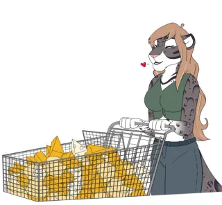 🧀 2a080a9c Furry, Keranjang, Keripik, Macan tutul, Antropomorfik, Belanja, Makanan whatsapp sticker