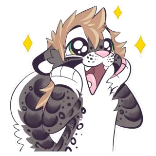 😻 2a824a38 Furry, Antropomorfik, Bersemangat, Berkilau, Kartun, Senang whatsapp sticker