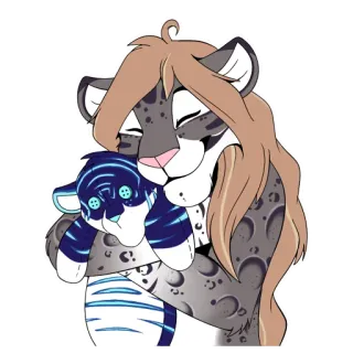 🧸 e9abee28 Furry, Antropomorfik, Binatang, Kartun, Peluk, Boneka, Lucu whatsapp sticker