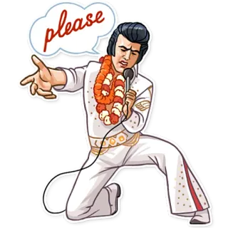 🙏 99273413 Elvis Presley please Elvis, chanteur, spectacle, musique, légende telegram sticker
