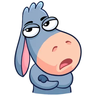 🙄 6f3aee97 donkey, animal, cartoon, emoji, mood, bored telegram sticker
