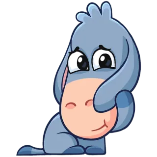 ☺️ 8575a60b Eeyore Winnie the Pooh donkey, sad, cartoon, cute, animal telegram sticker