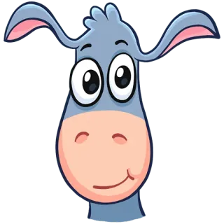 🙂 cb968b9a donkey, animal, cartoon, illustration, mammal, clipart, sticker telegram sticker