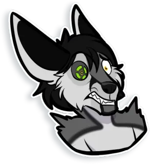 😨 0e640872 Фурри, Животное, Мультфильм, Стикер, Волк, Собака, Серый, Белый whatsapp sticker