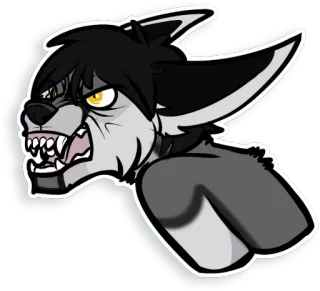 😡 e0c15cfc волк, злой, мультяшный, животное, пушистый, зубы whatsapp sticker