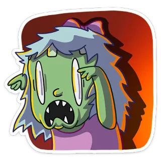 😱 e3023bf4 좀비, 만화, 괴물, 으스스한, 언데드, 소녀, 귀여운 telegram sticker