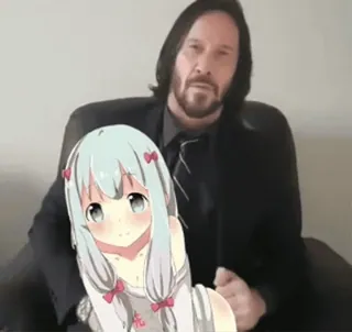 😏 5093d7f8 keanu reeves, Anime Mädchen, Meme, Digitale Kunst, Lustig, Cartoon telegram sticker