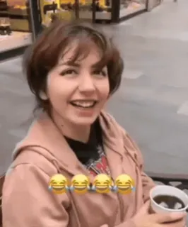 🖤 ebc96774 Frau, Person, lachen, Emoji telegram sticker