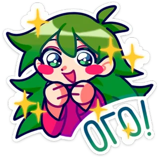 🤩 8b86eb1b ОГО! anime, manga, sparkly, cute, kawaii, ого, happy telegram sticker