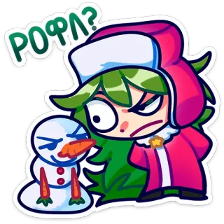🤨 e878410f РОФЛ? sticker, cartoon, russian, snowman, annoyed telegram sticker