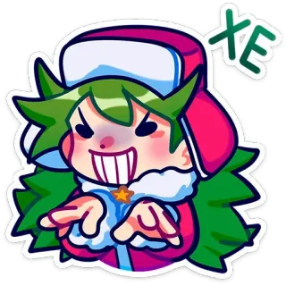 😈 e9f14852 XE cartoon, sticker, anime, mischievous, grin telegram sticker