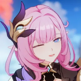 💖 b2d46666 Elysia Honkai Impact 3rd anime, pink hair, video game, character, girl, winking whatsapp sticker