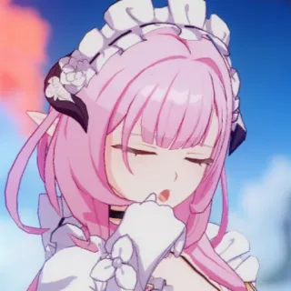 💖 de9bcff7 anime girl, pink hair, maid, elf, cute whatsapp sticker