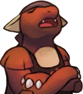 😤 de276ce8 tired, sad, exhausted, red, animal, cartoon whatsapp sticker