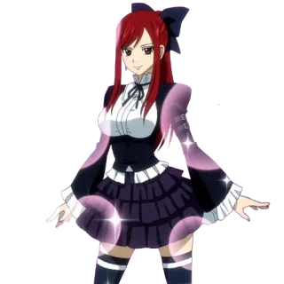 😃 a54f6eef Erza Scarlet Fairy Tail アニメ, フェアリーテイル, エルザ・スカーレット, 魔法使い, かわいい, 可愛い telegram sticker