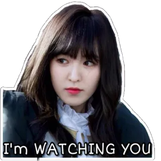 😏 07844643 I'm WATCHING YOU 观看, 观察, 凝视, 监控, 女人, 人, 看 telegram sticker