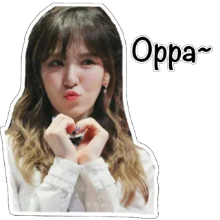 ☺️ 580e25f3 Oppa~ 欧巴, 韩语, 比心, 可爱, 女孩, 爱 telegram sticker