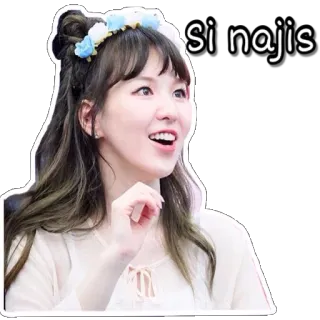 😟 731a9444 si najis kpop, 女孩, 可爱, 花环, 歌手 telegram sticker