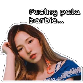 😣 b7b8f8b7 Pusing pala barbie... 女孩, 女人, 表情, 困惑, 困扰, 我 telegram sticker