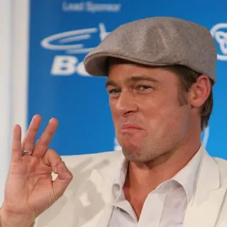 👌 a2ef114b Brad Pitt celebrity, actor, man, gesture telegram sticker