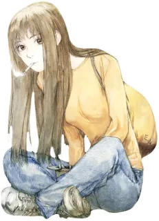 🙃 0e522f30 흡연, 담배, 여자, 소녀, 미술, 일러스트 telegram sticker