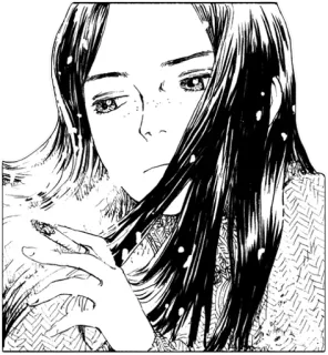 🌨 0f059f1e 만화, 여자, 눈, 인물 사진, 미술, 그림 telegram sticker