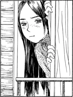 😖 36a2d399 소녀, 창문, 인물 사진, 일러스트, 만화, 미술 telegram sticker