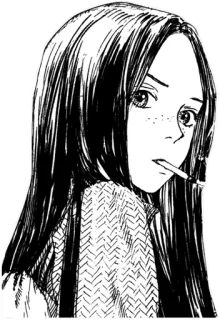 👀 38c7522a 흡연, 담배, 소녀, 만화, 일러스트, 인물 사진 telegram sticker