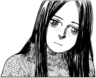 😢 6b7c022d 소녀, 슬픈, 만화, 애니메이션, 인물, 흑백, 일러스트 telegram sticker