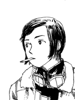 😚 a2526f10 Fumando, Retrato, Dibujo animado, Manga, Personaje telegram sticker