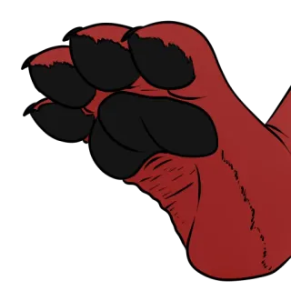 🐾 3dc02a58 pata, furry, animal, pie, garras, rojo telegram sticker