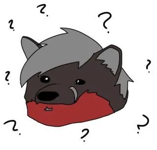 ❓ 60c309d7 lobo, animal, pegatina, dibujos animados, lindo telegram sticker