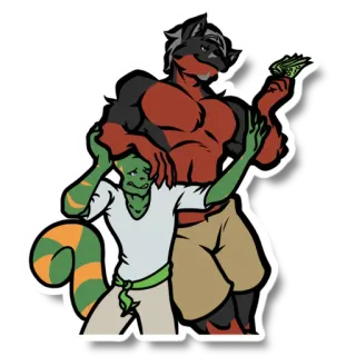 💵 6541027d Furry, Antropomorfo, Personaje, Dibujo animado, Fantasía, Criatura, Reptil, Mamífero telegram sticker