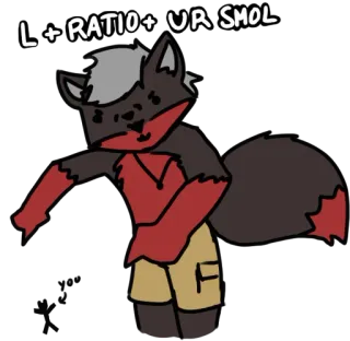 🗿 6d09140c L + RATIO + UR SMOL pequeño, ratio, zorro, meme, dibujos animados, animal telegram sticker