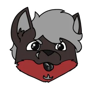 🦊 80ec11fb Furry, Animal, Lobo, Dibujos animados, Lindo, Cabeza telegram sticker