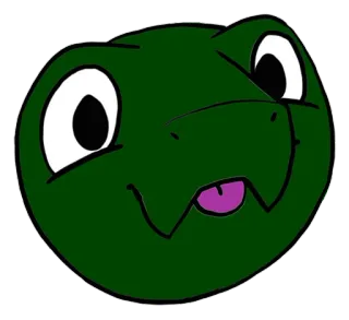 🦎 8c0f30f3 rana, dibujos animados, animal, verde, feliz, lindo telegram sticker