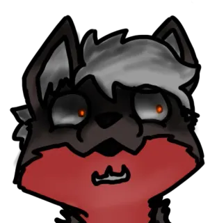 🦊 ce465a23 lobo, miedo, oscuro, dibujos animados, animal, ilustración telegram sticker