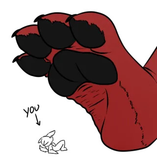 🐾 dd290de0 pata, furry, pie, dibujo animado, animal, dedo del pie, ilustración telegram sticker