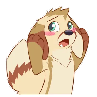 ☺️ 04dae848 狗, 难为情, 卡通, 可爱, 脸红, 害羞 telegram sticker