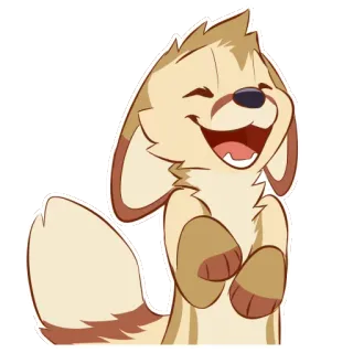 😄 07005c84 卡通, 动物, 狐狸, 微笑, 快乐, 开朗 telegram sticker