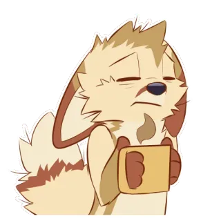 ☕ 075b5865 狗, 动物, 疲惫, 咖啡, 卡通, 杯子, 困倦 telegram sticker
