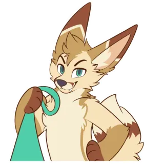 😏 256f38a1 兽人, 拟人, 动物, 卡通, 狐狸, 角色 telegram sticker