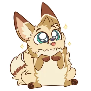 🥰 2d7a5678 耳廓狐, 可爱, 迷人, 毛茸茸, 动物, 卡通, 贴纸 telegram sticker