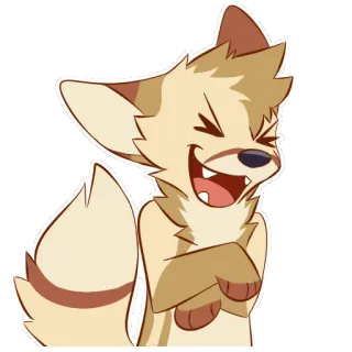 😆 30c79cfc 狐狸, 卡通, 可爱, 快乐, 动物, 微笑, 有趣, 角色 telegram sticker