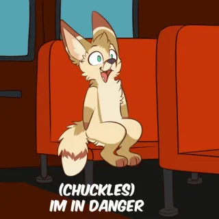 🚌 3d7f53bc (CHUCKLES) IM IN DANGER 卡通, 拟人, 危险, 表情包, 幽默 telegram sticker