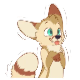 😸 4e2e6d54 耳廓狐, 卡通, 贴纸, 动物, 可爱, 插图 telegram sticker
