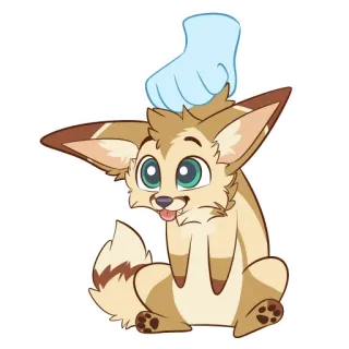 👌 4fca7b34 耳廓狐, 可爱, 卡通, 动物, 宠物, 狗, 沙漠狐狸 telegram sticker