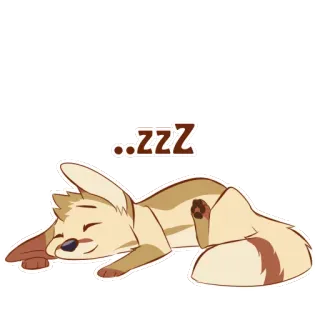 😴 53482c1d ZZZ 耳廓狐, 睡觉, 动物, 卡通, 可爱, 困 telegram sticker